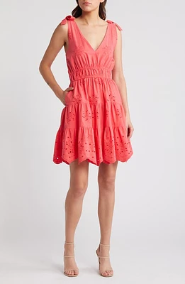 Chelsea28 Eyelet Tie Strap Minidress at Nordstrom,