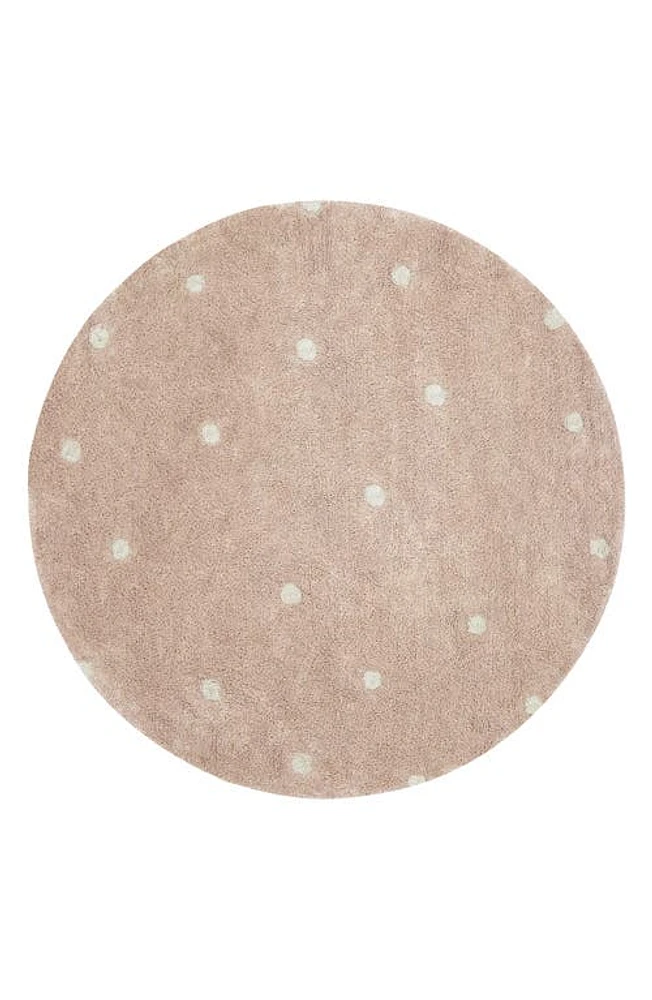 Lorena Canals Kids' Wasahable Round Dot Play Rug in Rose Natural at Nordstrom