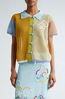 YanYan Netty Cloud Cotton Blend Cardigan Tumeric at Nordstrom,