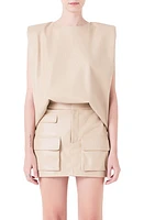 Grey Lab Padded Shoulder Blouson Top at Nordstrom,