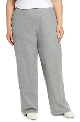 Eileen Fisher Mélange Wide Leg Stretch Organic Cotton Pants in Metor at Nordstrom, Size 2X