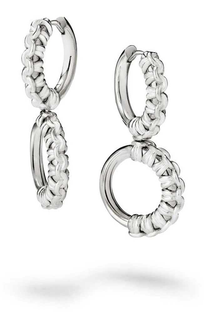 Cast The Knot Drop Hoop Earrings in Silver at Nordstrom