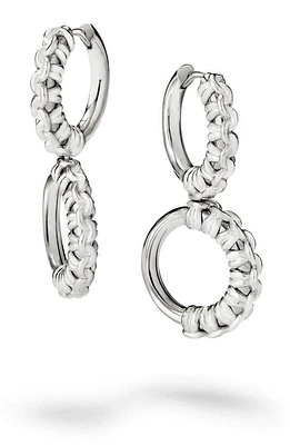 Cast The Knot Drop Hoop Earrings in Silver at Nordstrom