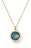 Ippolita Lollipop Mini Pendant Diamond Necklace in London Blue Topaz at Nordstrom, Size 18 In