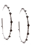 Armenta New World Crivelli Black Diamond Hoop Earrings in Silver at Nordstrom