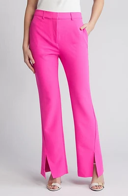 DKNY Split Hem Flare Leg Stretch Twill Pants at Nordstrom,