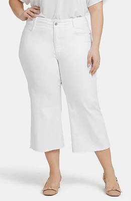 NYDJ Brigitte Frayed High Waist Wide Leg Capri Jeans Optic White at Nordstrom,