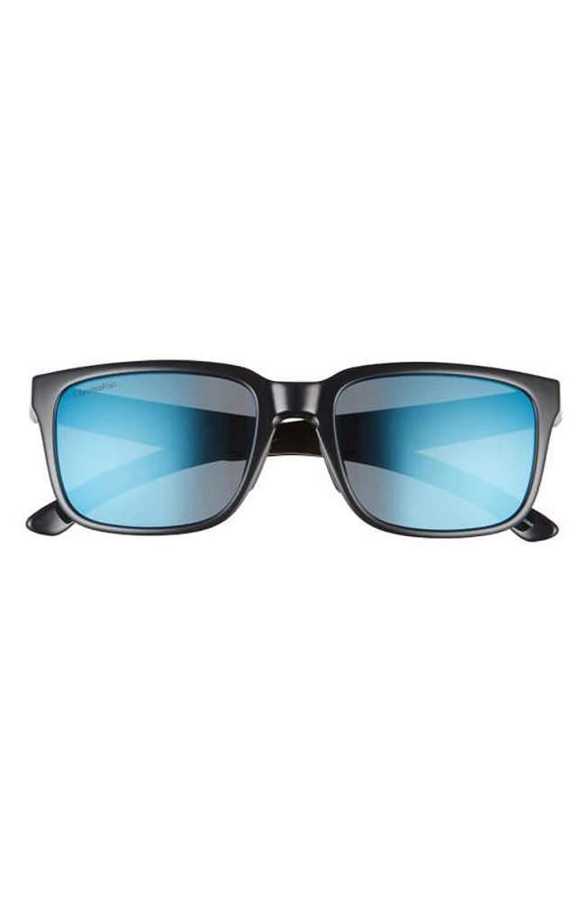 Smith Headliner 55mm Polarized Rectangle Sunglasses in Black/Blue Mirror at Nordstrom