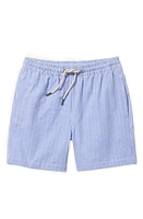 Fair Harbor Kids' Bayberry Stripe Water Repellent Seersucker Swim Trunks Light Blue at