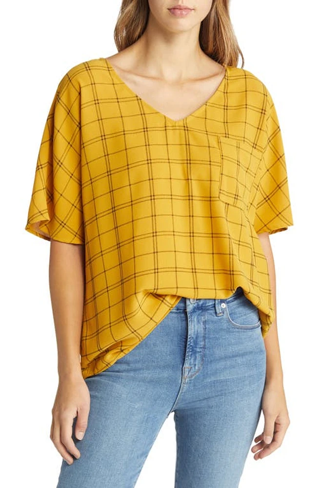 NIKKI LUND Women's Maddie Plaid Top Yellow at Nordstrom,