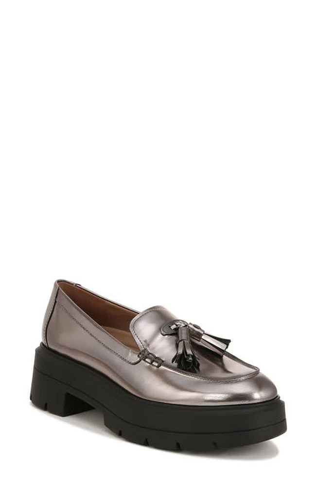 Naturalizer Nieves Tassel Platform Loafer Pewter Grey Leather at Nordstrom,