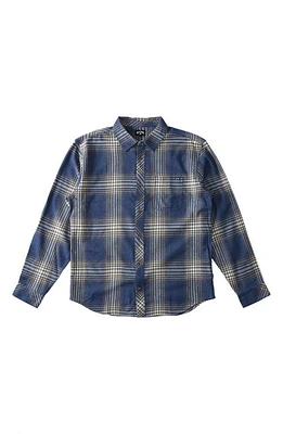 Billabong Kids' Coastline Flannel Button-Up Shirt in Dark Navy at Nordstrom, Size 2T