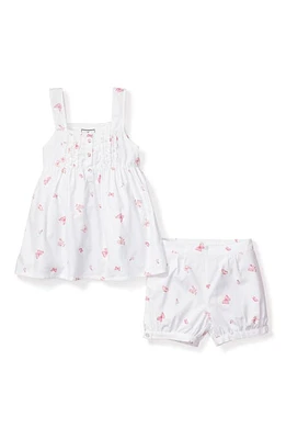 Petite Plume Kids' Butterfly Print Two-Piece Short Pajamas White at Nordstrom, Us