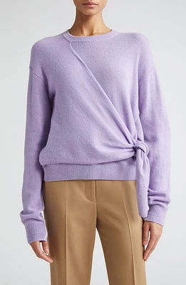 Maria McManus Knot Organic Cotton & Recycled Cashmere Crewneck Sweater in Lilac at Nordstrom, Size Large