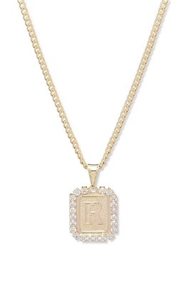 Bracha Royal Initial Card Necklace in Gold- R at Nordstrom