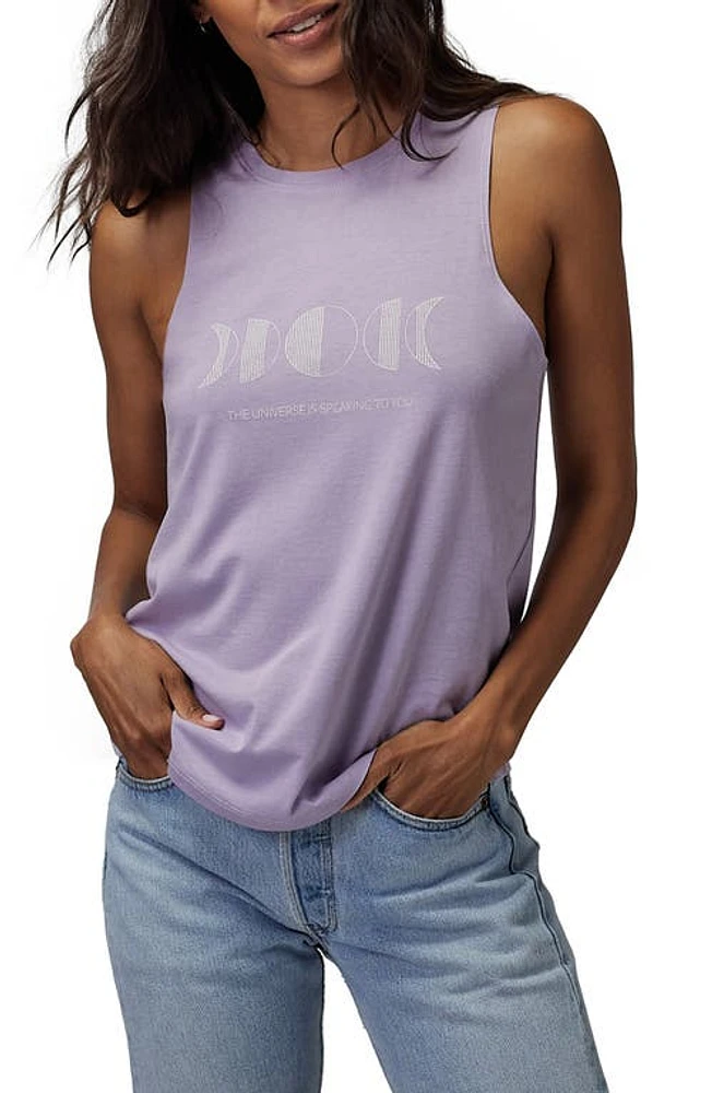 Spiritual Gangster The Universe Cotton Blend Muscle Tank in Dark Wisteria at Nordstrom, Size X-Small