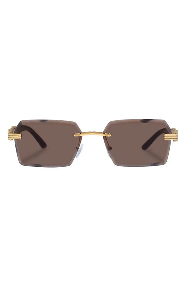 AIRE Nebula 60mm Rimless Square Sunglasses in Bright Gold /Woodgrain at Nordstrom