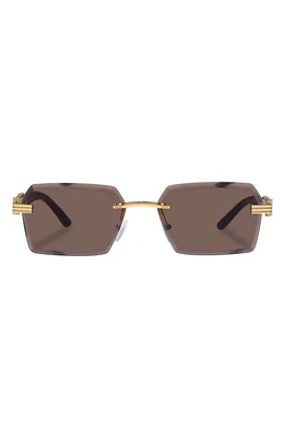 AIRE Nebula 60mm Rimless Square Sunglasses in Bright Gold /Woodgrain at Nordstrom