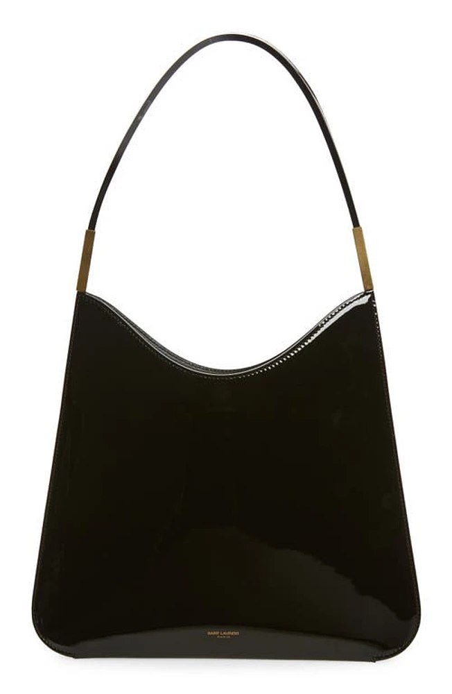 Saint Laurent Sac Patent Leather Hobo Bag in Nero at Nordstrom