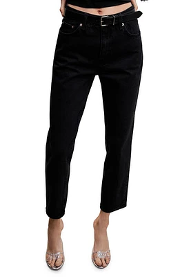 MANGO Mom Jeans in Black Denim at Nordstrom, Size 12