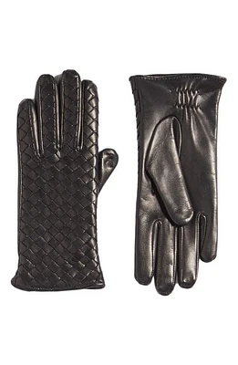 Bottega Veneta Intrecciato Leather Gloves 1000 Black at Nordstrom,