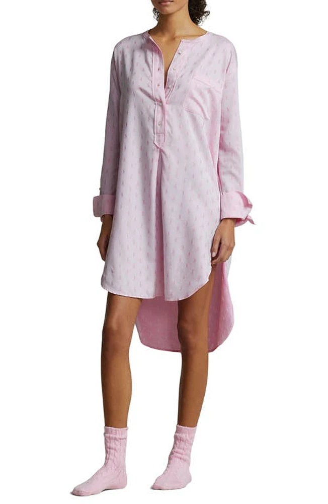 Polo Ralph Lauren Logo Long Nightshirt Prism Pink at Nordstrom,