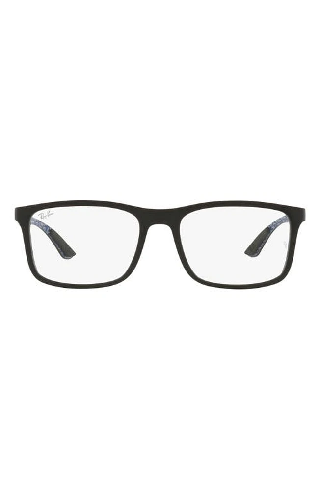 Ray-Ban 53mm Rectangular Optical Glasses in Matte Black at Nordstrom