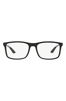 Ray-Ban 53mm Rectangular Optical Glasses in Matte Black at Nordstrom