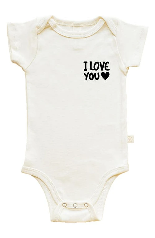 Tenth & Pine I Love You Organic Cotton Bodysuit Natural at Nordstrom,