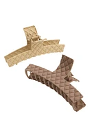 Tasha Assorted 2-Pack Claw Clips in Cream Taupe at Nordstrom