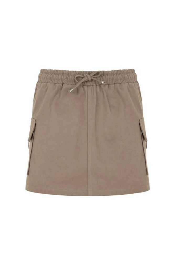 Nocturne Mini Skirt with Pockets in Dark Beige at Nordstrom