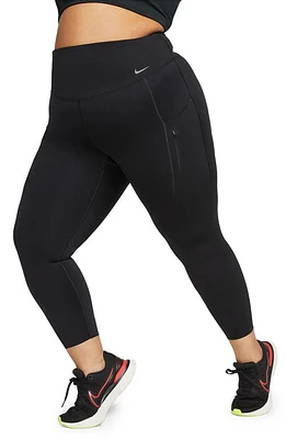 Nike Go Firm Support High Waist 7/8 Pocket Leggings Black/Black at Nordstrom,