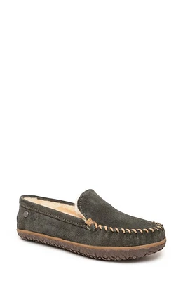 Minnetonka Terese Genuine Shearling Loafer Charcoal Black at Nordstrom,