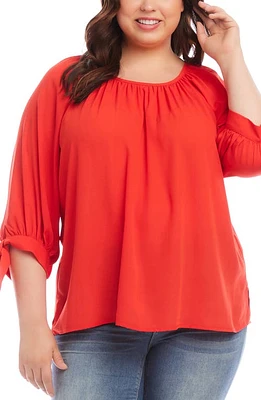 Karen Kane Tie Sleeve Peasant Top at Nordstrom,