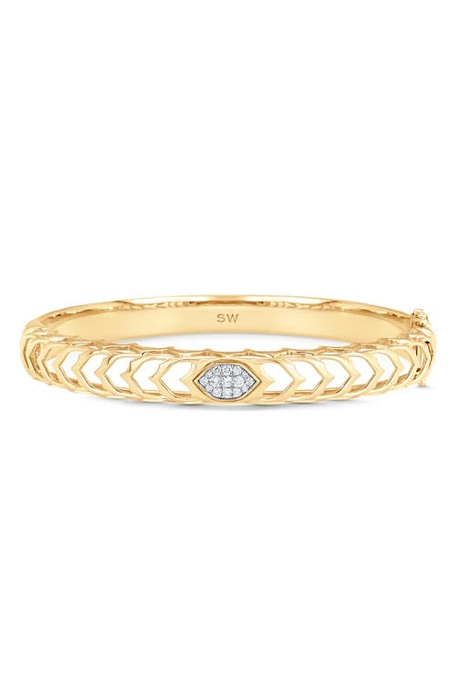 Sara Weinstock Dentelle Diamond Cluster Bangle in Yellow Gold at Nordstrom