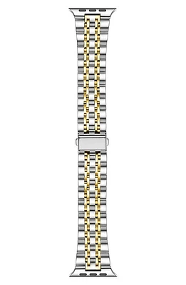 The Posh Tech POSH TECH Rainey Silver/Gold Stainless Steel Band for Apple Watch in Silver/gold/silver at Nordstrom, Size 38Mm