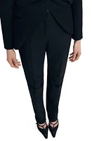 MANGO Cotton Blend Straight Leg Pants Black at Nordstrom,