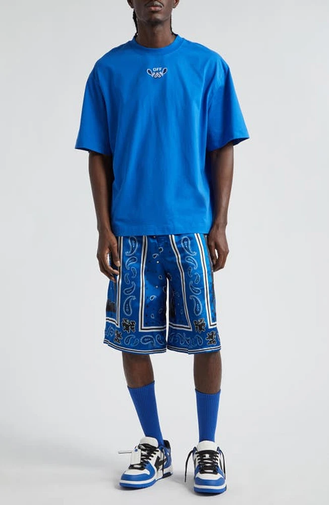 Off-White Embroidered Bandana Arrow Cotton Skate T-Shirt Nautical Blue at Nordstrom,