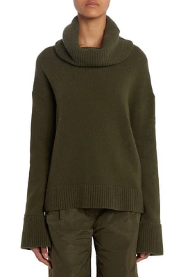 Moncler Split Cuff Oversize Wool Sweater in Green at Nordstrom, Size Large