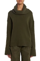 Moncler Split Cuff Oversize Wool Sweater in Green at Nordstrom, Size Large