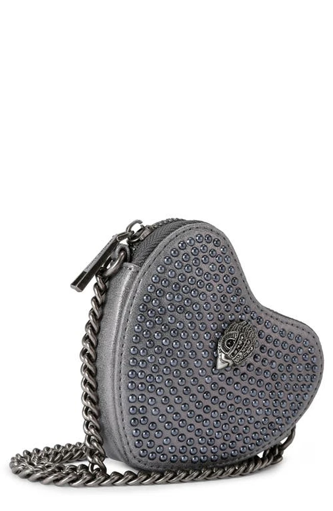 Kurt Geiger London Micro Heart Crossbody Bag in Open Grey at Nordstrom