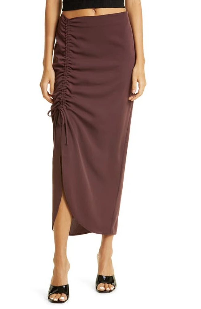 GESTUZ Braya Cinched High Waist Skirt Fudge at Nordstrom, Us