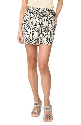 GIBSONLOOK Playa Tie Belt High Waist Shorts Ivory at Nordstrom,