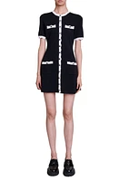 maje Rolinette Mini Sweater Dress Black at Nordstrom,