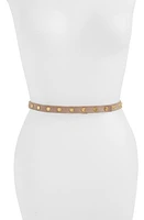 Ada 'Cala' Studded Skinny Leather Belt in Taupe at Nordstrom