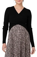 Ripe Maternity Willa Crop Nursing Sweater Black at Nordstrom,