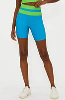 Beach Riot Samantha Colorblock Rib Bike Shorts Palm Green at Nordstrom,