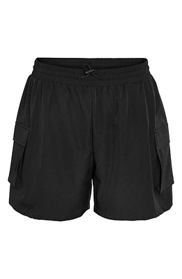 Noisy may Kirby Ann High Waist Woven Cargo Shorts Black at Nordstrom,