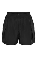 Noisy may Kirby Ann High Waist Woven Cargo Shorts Black at Nordstrom,