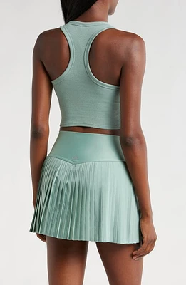 Alo Aspire Crop Tank Botanical Green/White at Nordstrom,